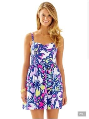 Lilly Pulitzer Blue and Pink Patterned Dress